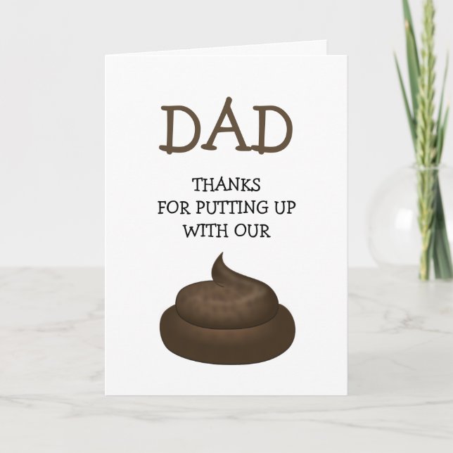 Modern Funny Dad | Poop Happy Father's Day Card (Front)