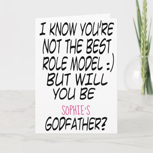 Modern Funny Godfather Proposal Photo Card (Front)