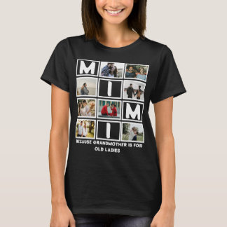 Modern Funny Grandmother Cute Mimi 8 Photo Collage T-Shirt