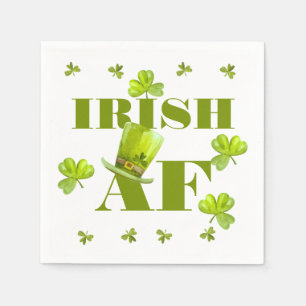 Modern Funny IRISH AF  Napkin