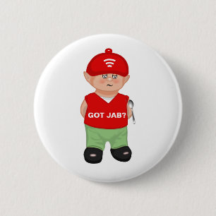 Modern funny jabbed cartoon 2 inch round button