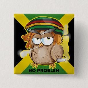 Modern Funny Jamaica No Problem 2 Inch Square Button