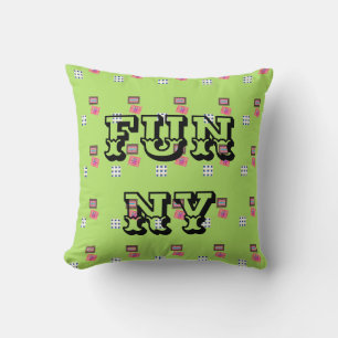 MODERN FUNNY KID'S BLACK -LIGHT GREEN THROW PILLOW