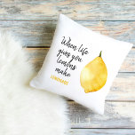 Modern Funny Lemon Yellow Quote Outdoor Pillow<br><div class="desc">Modern Funny Lemon Yellow Quote</div>