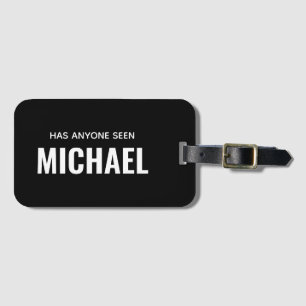 Modern Funny Monogram Personalized Name Luggage Tag