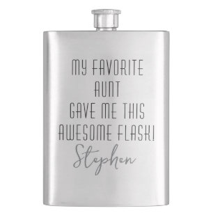 Modern Funny Nephew Gift from Favourite Aunt Hip Flask