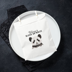 Modern Funny Panda Black And White With Quote Favour Bag
