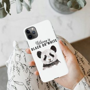 Modern Funny Panda Black And White With Quote iPhone 11Pro Max Case