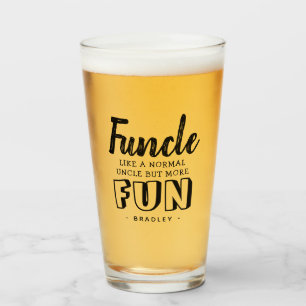 Modern Funny Quote 'Funcle'   Personalized Uncle Glass