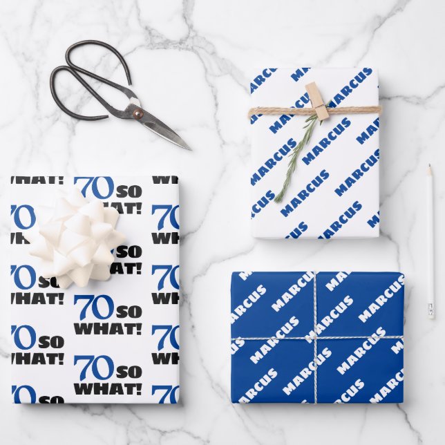 Modern Funny Quote Typography 70th Birthday Wrapping Paper Sheet (Front)