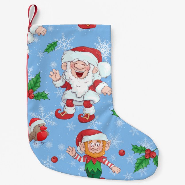 Modern Funny Santa Claus Christmas Stocking (Front)