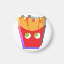 Modern Funny Simple Red & Yellow Glitch Fries