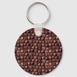 Modern Funny Sweet Brown Dessert for Chocoholic Keychain