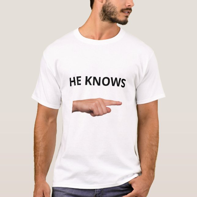 Modern funny text & pointing hand T-Shirt (Front)