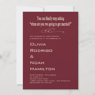 Modern Funny Wedding Invitation