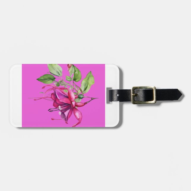 Modern Fuschia Luggage Tag (Front Horizontal)