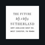 Modern Future Mr and Mrs Script Return Address Self-inking Stamp<br><div class="desc">Modern Future Mr and Mrs Script Return Address self-inking stamp. Easily customize this by clicking the "personalize" button. 

Also available for purchase are other ink pad colours.</div>