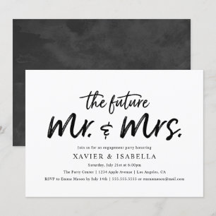 Modern Future Mr. & Mrs. Engagement Party Invitation