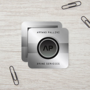 Modern futuristic button frame square business car card