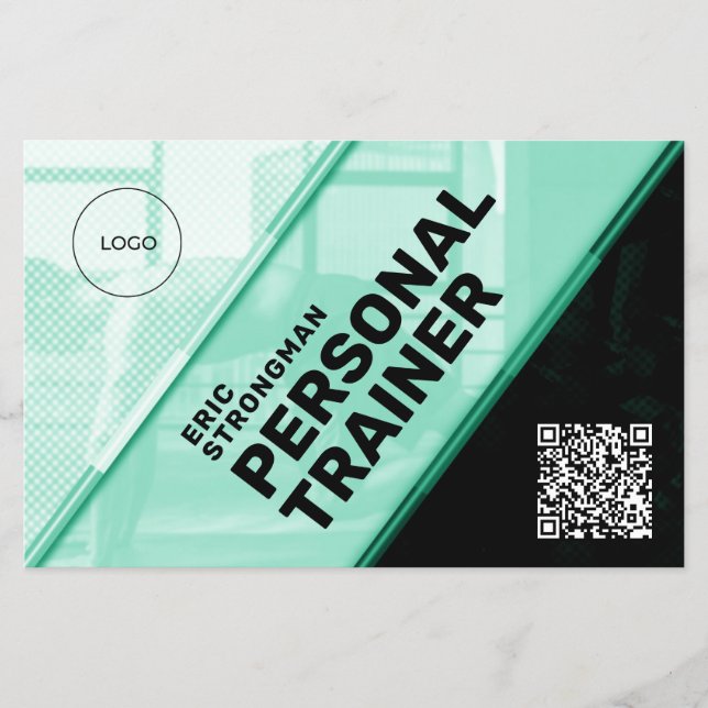 Modern futuristic geometric style fitness flyer (Front)