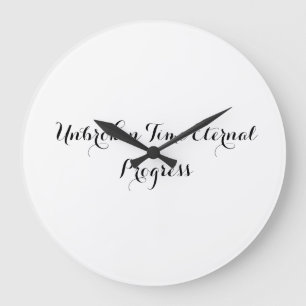 Modern Futuristic Glass Wall Clock with Quotes