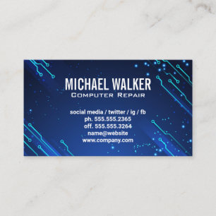 Modern Futuristic Tech Support Business Card