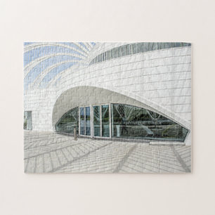 Modern futuristic white building jigsaw puzzle