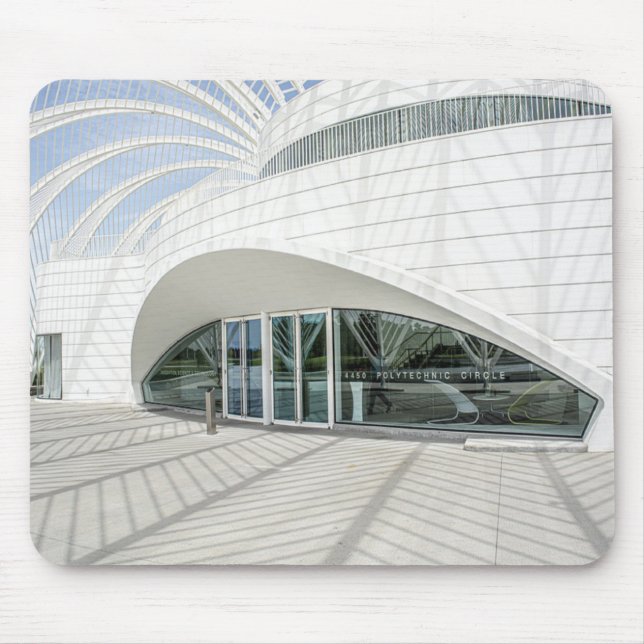Modern futuristic white building mouse pad (Front)