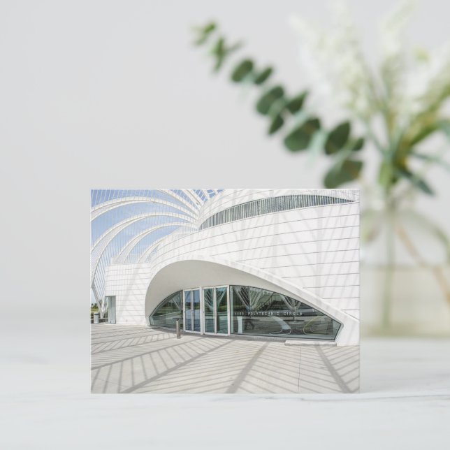 Modern futuristic white building postcard (Standing Front)