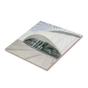 Modern futuristic white building tile