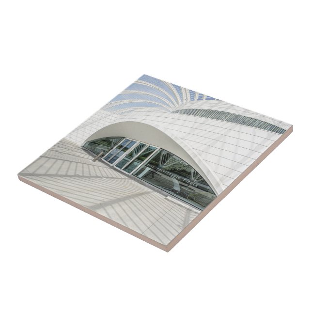Modern futuristic white building tile (Side)