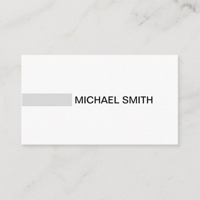 Modern Gainsboro Elegant Professional Plain White Business Card (Front)