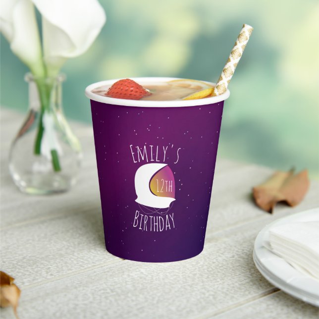Modern Galaxy Astronaut Birthday Party  Paper Cups (Insitu)
