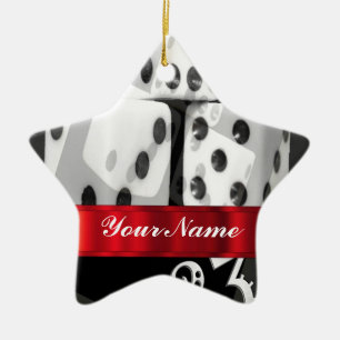 Modern gambling dice ceramic ornament