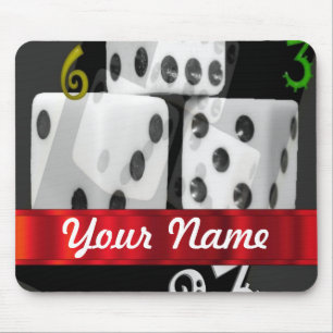 Modern gambling dice mouse pad