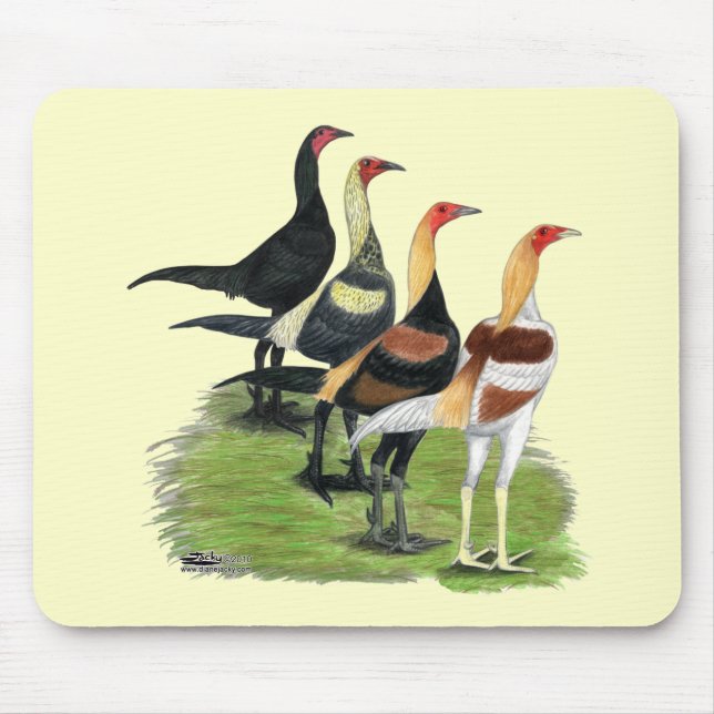 Modern Game Roosters Mouse Pad (Front)