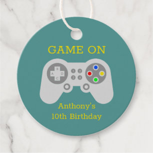 Modern Gamer Any Age Birthday Party Favour Tags