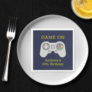Modern Gamer Any Age Birthday Party Napkin