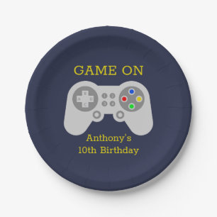 Modern Gamer Any Age Birthday Party Paper Plate