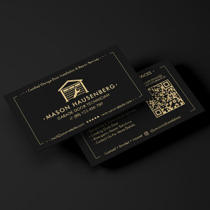 Modern Garage Door Technician Black  Business Card