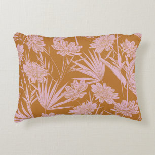 Modern garden flower monotone retro mood seamless accent pillow