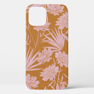 Modern garden flower monotone retro mood seamless  iPhone 12 case
