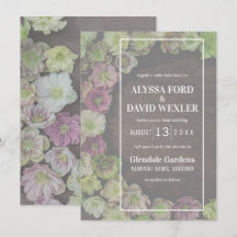 MODERN Garden Hellebore Wood Wedding Invitation