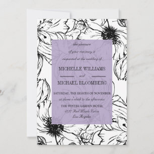 Modern Garden   Lavender   Floral wedding Invitation
