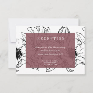 Modern Garden Pink Floral wedding RSVP Invitation