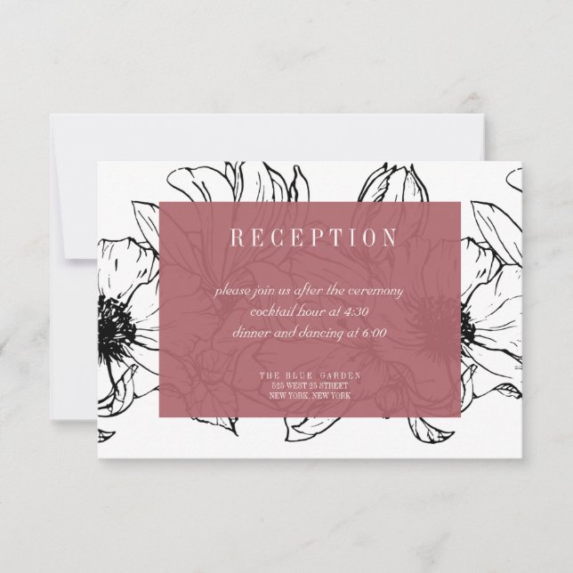 Modern Garden | Pink | Floral wedding RSVP Invitation (Front)