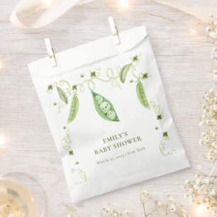 Modern Garden Sweet Pea In Pod Baby Shower  Favour Bag
