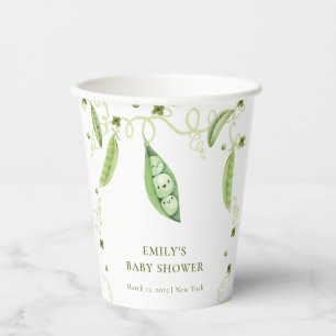 Modern Garden Sweet Pea In Pod Baby Shower  Paper Cups
