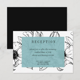 Modern Garden   Turquoise   Floral wedding RSVP Invitation