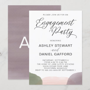 Modern Garden Watercolor Engagement Party Invitation